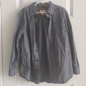 Cat & Jack Boys Denim Button Up Shirt, Size Small(6/7)